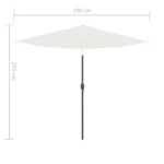 Parasol klasyczny VidaXL beżowy 300 x 223 cm 11