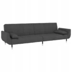 VidaXL 2-osobowa kanapa z 2 poduszkami, ciemnoszara, aksamitna 220 x 84,5cm