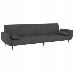 VidaXL 2-osobowa kanapa z 2 poduszkami, ciemnoszara, aksamitna 220 x 84,5cm