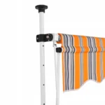 VidaXL Markiza zwijana ręcznie, 400 cm, żółto-niebieskie pasy 2