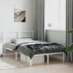 VidaXL Metalowa rama łóżka z wezgłowiem, biała, 120x200 cm PATRZ OPIS! 3