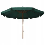 VidaXL Parasol ogrodowy na drewnianym słupku, 330 cm, zielony 2