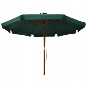 VidaXL Parasol ogrodowy na drewnianym słupku, 330 cm, zielony 2