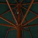 VidaXL Parasol ogrodowy na drewnianym słupku, 330 cm, zielony 5