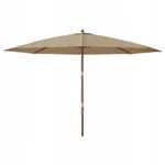 VidaXL Parasol ogrodowy na drewnianym słupku, beżowy, 400x273 cm 3