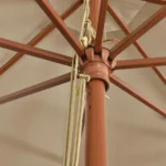 VidaXL Parasol ogrodowy na drewnianym słupku, beżowy, 400x273 cm 4