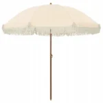 VidaXL Parasol plażowy Żółty i Biały Ø 205 x 209 cm Stal