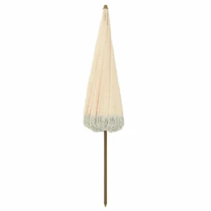 VidaXL Parasol plażowy Żółty i Biały Ø 205 x 209 cm Stal 2