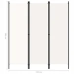 vidaXL Parawan 3-panelowy, biały, 150 x 180 cm 2