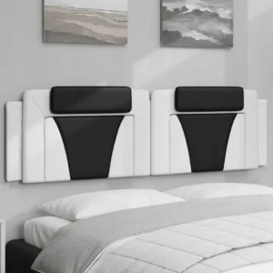 VidaXL Poduszka na wezgłowie, biało-czarna, 180 cm, sztuczna skóra 2