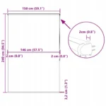 VidaXL Roleta prysznicowa z kasetą 150x240 cm Szerokość tkaniny 146 cm 12