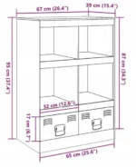 VidaXL Szafka, antracytowa, 67x39x95 cm, stal 4