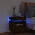 VidaXL Szafka nocna z oświetleniem LED, brązowy dąb, 40x39x48,5 cm OPIS! 2