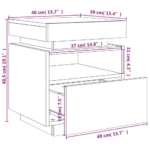 VidaXL Szafka nocna z oświetleniem LED, brązowy dąb, 40x39x48,5 cm OPIS! 8