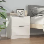 VidaXL Szafki nocne, 2 szt., białe, materiał drewnopochodny 7