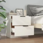 VidaXL Szafki nocne, 2 szt., białe, materiał drewnopochodny 8