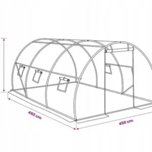 VidaXL Szklarnia ogrodowa, 13,5 m ², 450 x 300 x 200 cm Biała