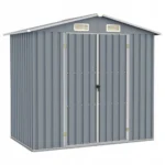 VidaXL Szopa ogrodowa, szara, 205x129x183 cm, stal
