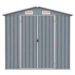 VidaXL Szopa ogrodowa, szara, 205x129x183 cm, stal 9
