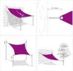 VidaXL Żagiel ogrodowy 200 x 200 cm tworzywo sztuczne 2