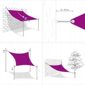 VidaXL Żagiel ogrodowy 200 x 200 cm tworzywo sztuczne 2