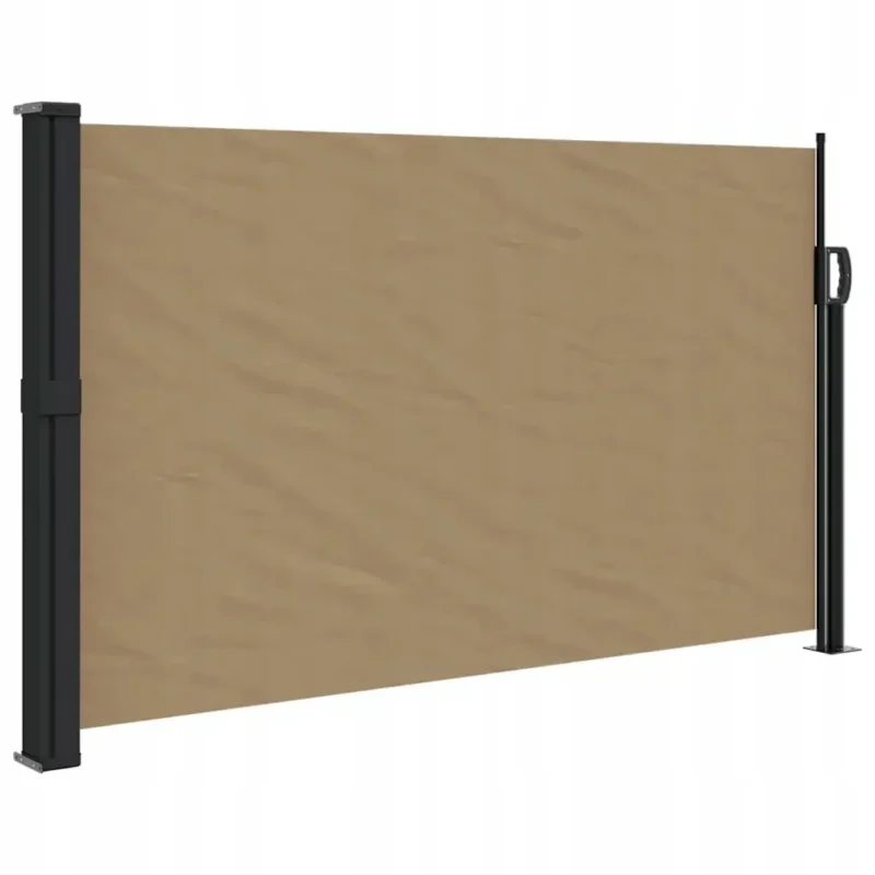 VidaXL Zwijana boczna markiza brązowa 117 x 300 cm czarny metal 2