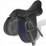 Zestaw do osiodłania konia 17,5" z naturalnej skóry czarny 18 cm 5 w 1 2